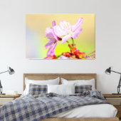 Twee dappere kersenbloesems en kleurrijke achtergr canvas afdruk (Insitu (Slaapkamer))
