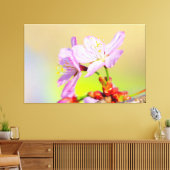 Twee dappere kersenbloesems en kleurrijke achtergr canvas afdruk (Insitu (Woonkamer))