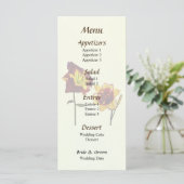 Twee Daylilies met een Chat Wedding Menu (Staand voorkant)