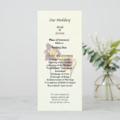 Twee Daylilies met een Chat Wedding Programme Programmakaart (Staand voorkant)