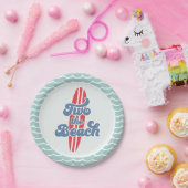 Twee de Beach Surf Beach 2e Verjaardagspapier Bord (Feest)