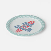 Twee de Beach Surf Beach 2e Verjaardagspapier Bord (Gekanteld)