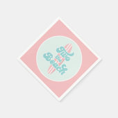 Twee de Beach Surf Beach 2e Verjaardagspapier Bord Servet (Hoek)