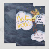 TWEE DE MAAN 2e 2 Verjaardag Koe Kinderdagverblijf Kaart (Voorkant / Achterkant)