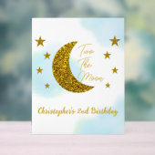 Twee de maan 2e verjaardag Acryl teken Acryl Bord (Neutraal)