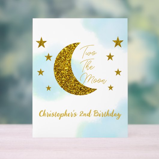 Twee de maan 2e verjaardag Acryl teken Acryl Bord (Neutraal)