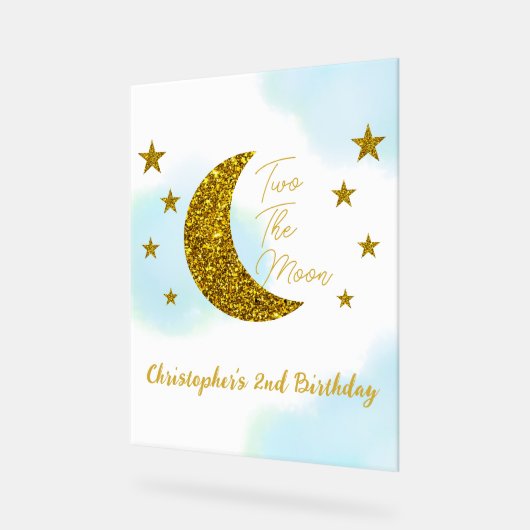 Twee de maan 2e verjaardag Acryl teken Acryl Bord (Hoek)