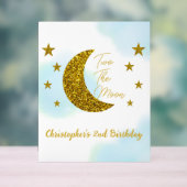 Twee de maan 2e verjaardag Acryl teken Bord (Neutraal)