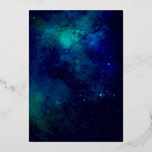 Twee de maan 2e verjaardag Echte Folie Dank u wel Folie Uitnodiging (Achterkant)