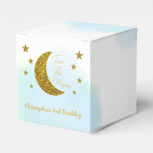 Twee De Maan 2e Verjaardag Favoriete Boxen Bedankdoosjes (Voorkant Zijde)