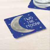 Twee De Maan 2e verjaardag Kartonnen Onderzetters (Schuin)