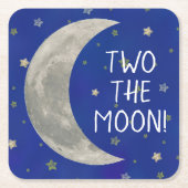 Twee De Maan 2e verjaardag Kartonnen Onderzetters (Voorkant)