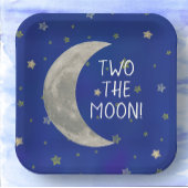 Twee De Maan 2e verjaardag Papieren Bordje