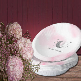 Twee De Maan 2e Verjaardag Papieren Schalen Papieren Kommen