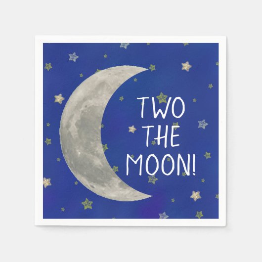 Twee De Maan 2e verjaardag papieren servetten (Voorkant)