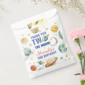 Twee De Maan 2e Verjaardag Ruimte Galaxy Bedankzakje (Gezegeld)