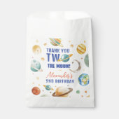 Twee De Maan 2e Verjaardag Ruimte Galaxy Bedankzakje (Voorkant)