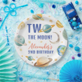 Twee De Maan 2e Verjaardag Ruimte Galaxy Papieren Bordje (Feest)