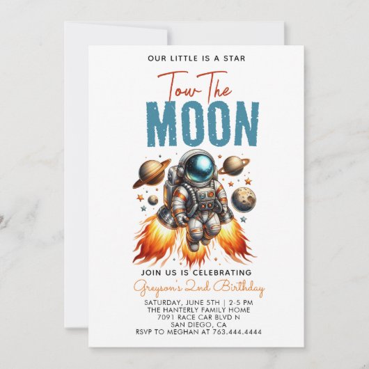 Twee de Maan 2e Verjaardag Ruimte Kaart (Voorkant)