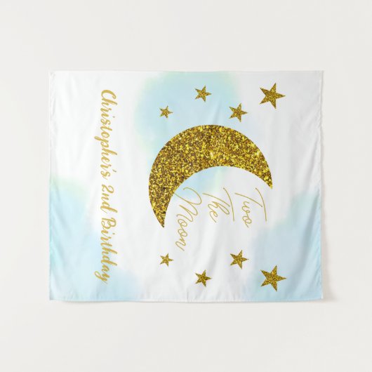 Twee De Maan 2e Verjaardag Tapijt Wandkleed (Voorkant (horizontaal))