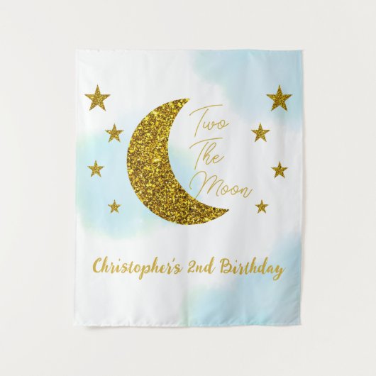 Twee De Maan 2e Verjaardag Tapijt Wandkleed (Voorkant)