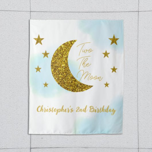 Twee De Maan 2e Verjaardag Tapijt Wandkleed