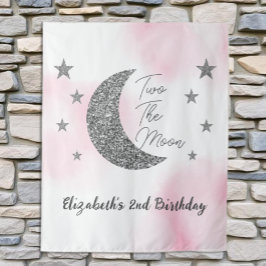 Twee De Maan 2e Verjaardag Tapijt Wandkleed