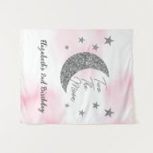 Twee De Maan 2e Verjaardag Tapijt Wandkleed (Voorkant (horizontaal))