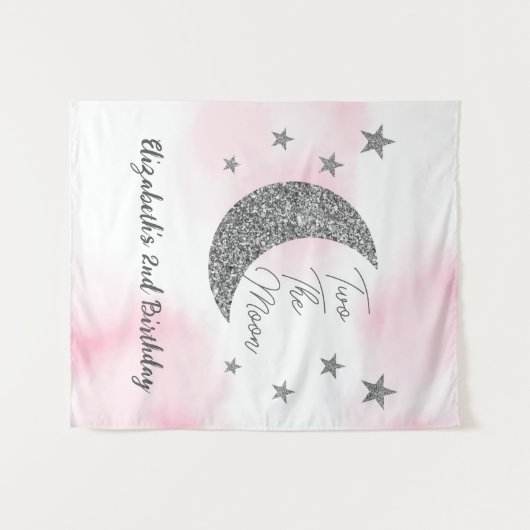 Twee De Maan 2e Verjaardag Tapijt Wandkleed (Voorkant (horizontaal))