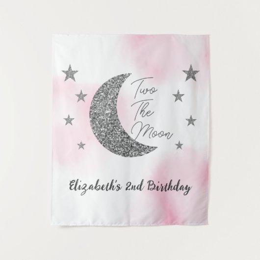 Twee De Maan 2e Verjaardag Tapijt Wandkleed (Voorkant)