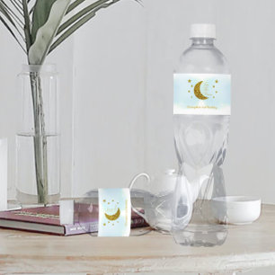 Twee De Maan 2e Verjaardag Waterfles Label Waterfles Etiket