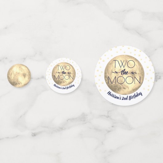 Twee De Maan 2e Verjaardagsfeestfoto Confetti (Voorkanten)