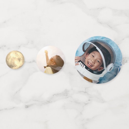 Twee De Maan 2e Verjaardagsfeestfoto Confetti (Achterkanten)