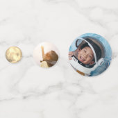 Twee De Maan 2e Verjaardagsfeestfoto Confetti (Achterkanten)