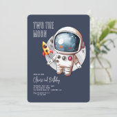 Twee De Maan Blauw 2e Verjaardag Kaart (Staand voorkant)