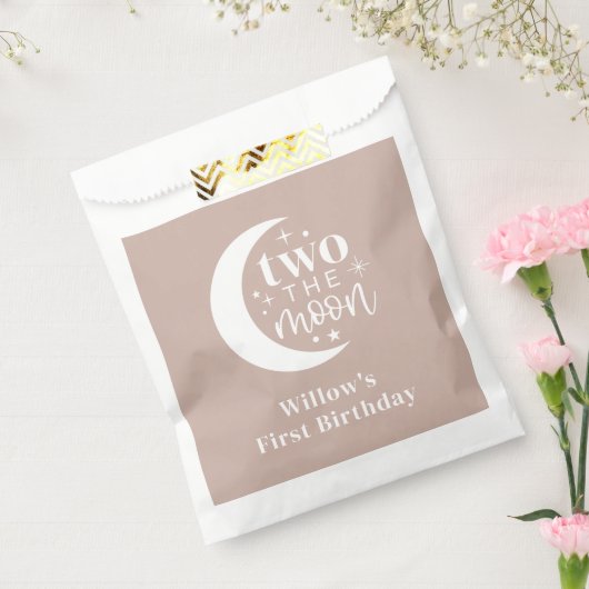 Twee de maan Blush Bedankzakje (Gezegeld)