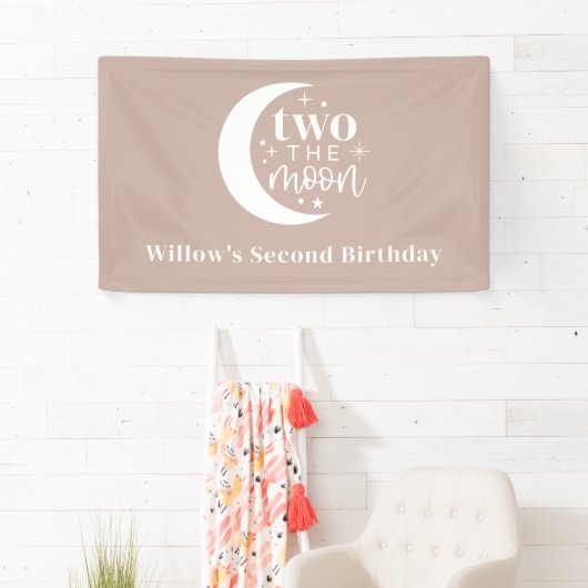Twee de maan Blush Spandoek (Insitu)