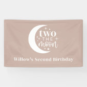 Twee de maan Blush Spandoek (Horizontaal)
