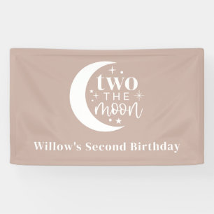 Twee de maan Blush Spandoek