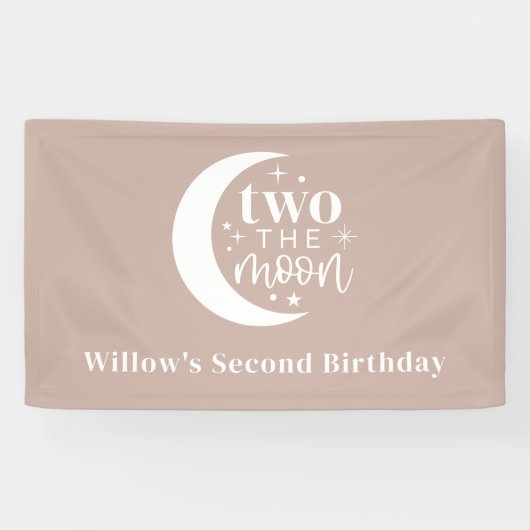 Twee de maan Blush Spandoek (Horizontaal)