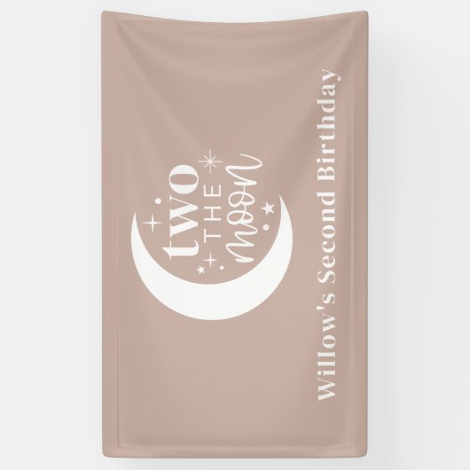 Twee de maan Blush Spandoek (Verticaal)