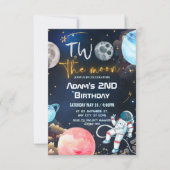 Twee De Maan Buitenruimte Verjaardag Kaart (Voorkant)