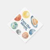 Twee de Maan Buitenste Ruimte 2de Verjaardag Servet (Hoek)