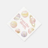 Twee De Maan Buitenste Ruimte 2de Verjaardag Servet (Hoek)