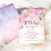 Twee de Maan Buitenste ruimte roze meisje 2e verja Kaart