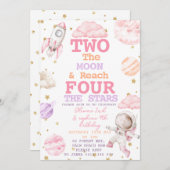 Twee de Maan en bereik 4 de sterren 2e 4e Verjaard Kaart (Voorkant / Achterkant)