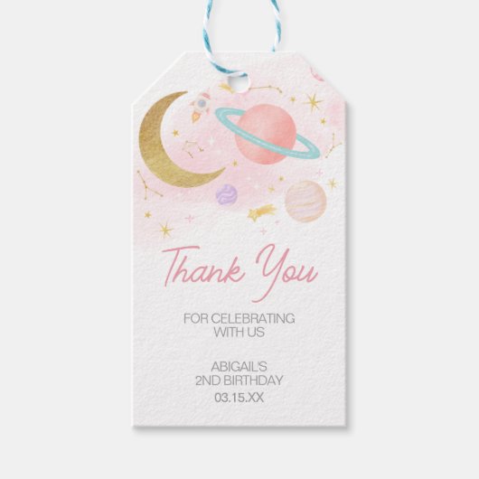 Twee de Maan en Sterren Verjaardagsfeest Favoriet  Cadeaulabel (Voorkant)