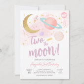 Twee de maan en sterren verjaardagsfeest kaart (Voorkant)