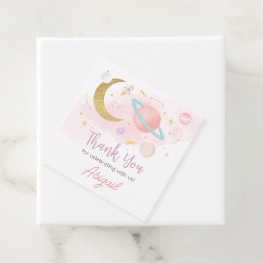 Twee de Maan en Sterren Verjaardagsfeest Plein Bedankjes Labels (In situ)