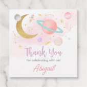 Twee de Maan en Sterren Verjaardagsfeest Plein Bedankjes Labels (Voorkant)